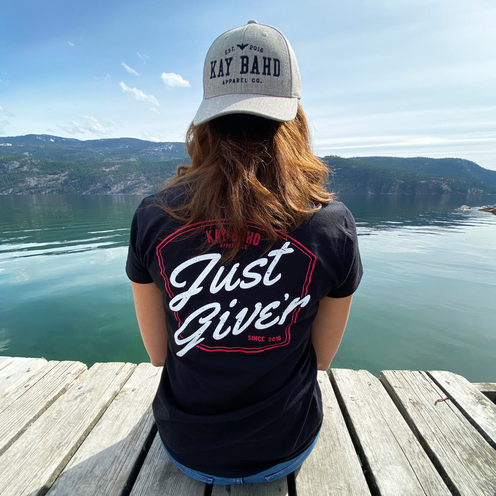 
                  
                    Ladies Just Give'r Tee (Back Print)
                  
                